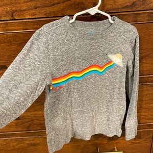 Jcrew boys long sleeve Heather gray rainbow print Roswell, NM shirt- EUC